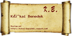 Kókai Benedek névjegykártya
