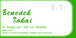 benedek kokai business card